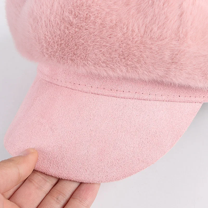 Женская Осенняя шапка 2021 теплые фонарики кепки газетчика берет с нажимом из