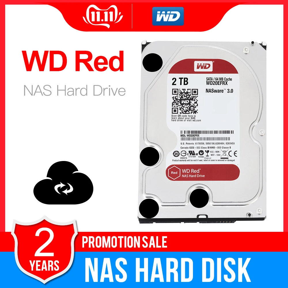 Жесткий диск Western Digital WD Red NAS жесткий с процессором SATA 6 64 Мб 3 ТБ 4 5400 об/мин класс 5