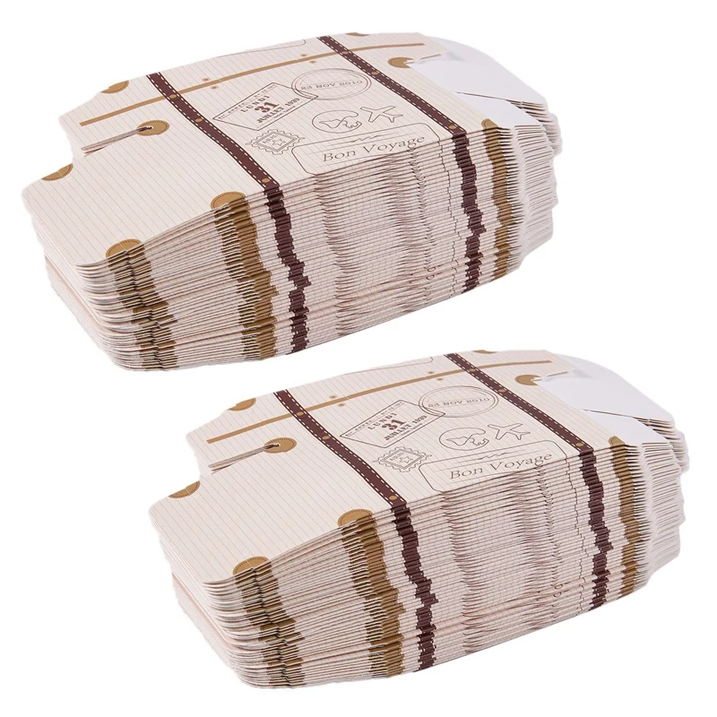

New-100pcs мини-коробка для чемоданов, коробка для конфет, винтажная крафт-бумага с бирками и веревкой