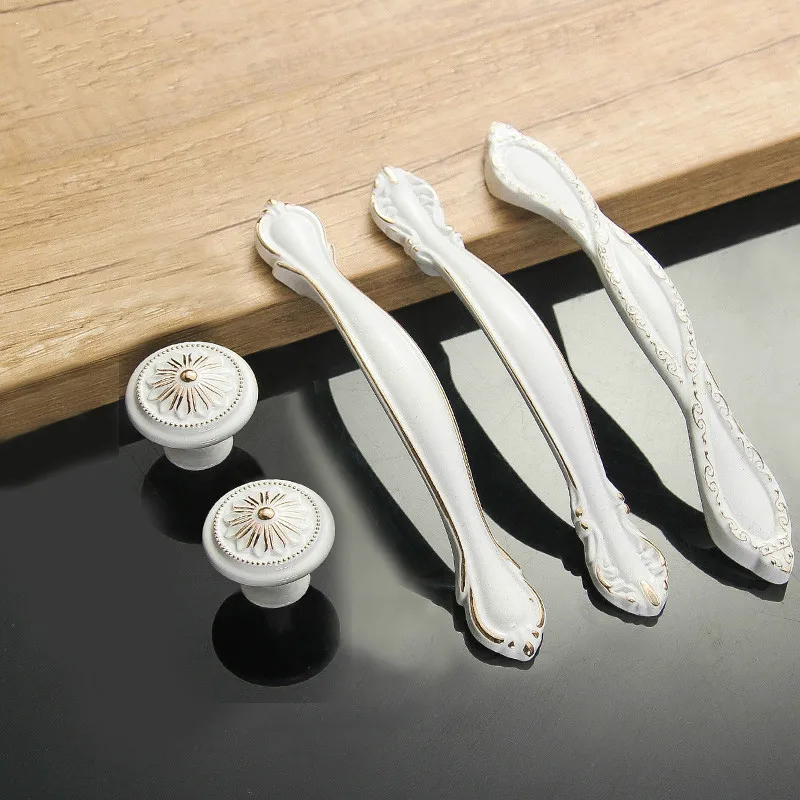 Ручки для дверей Европейского типа белые ручки дверных шкафов современные