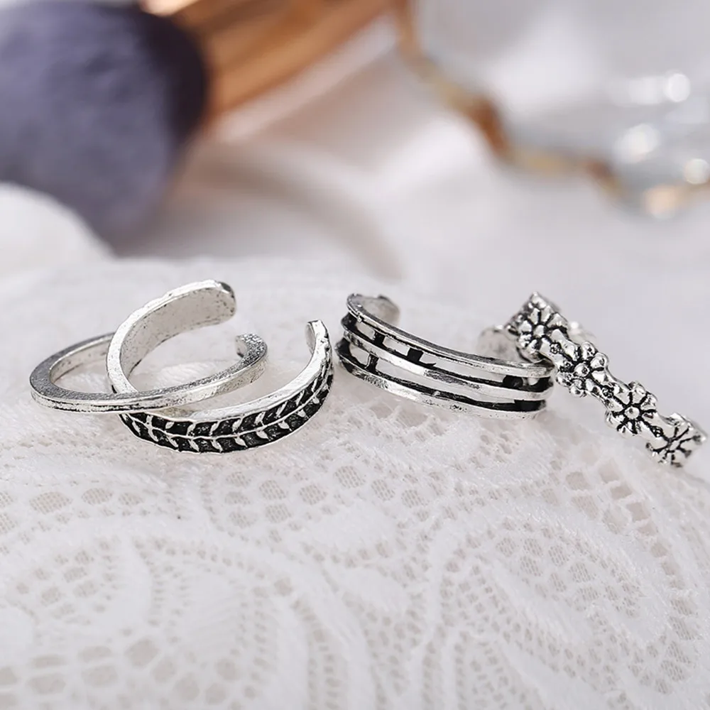 Набор колец для ног 12 шт./компл. комбинированный набор пальцев Простые ретро