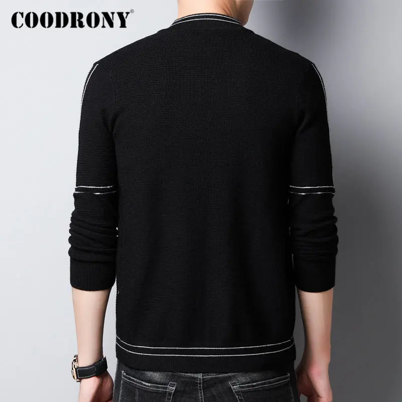 Бренд COODRONY, мужской свитер, уличная мода, свитер, пальто для мужчин с карманами, Осень-зима, вязаный хлопковый шерстяной кардиган, мужской 91107