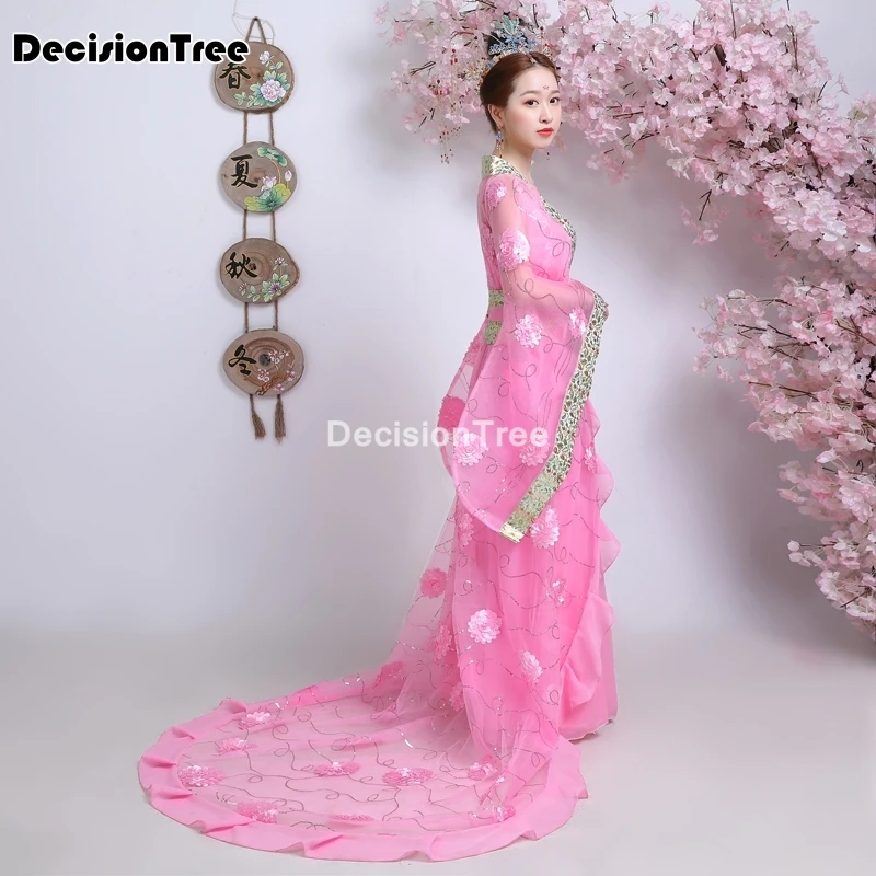 

2021 ancient chinese costume hanfu tang dynasty party folk dress for women cosplay stage traditional clothes dance festival outf