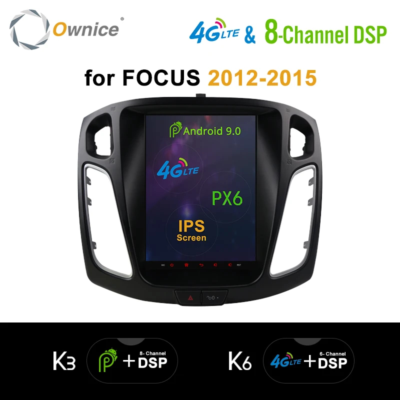 Ownice k3 k6 Octa Core PX6 IPS экран 4G LTE Android 9 0 автомобильный DVD плеер Радио для Ford Focus 2012 2013 2014