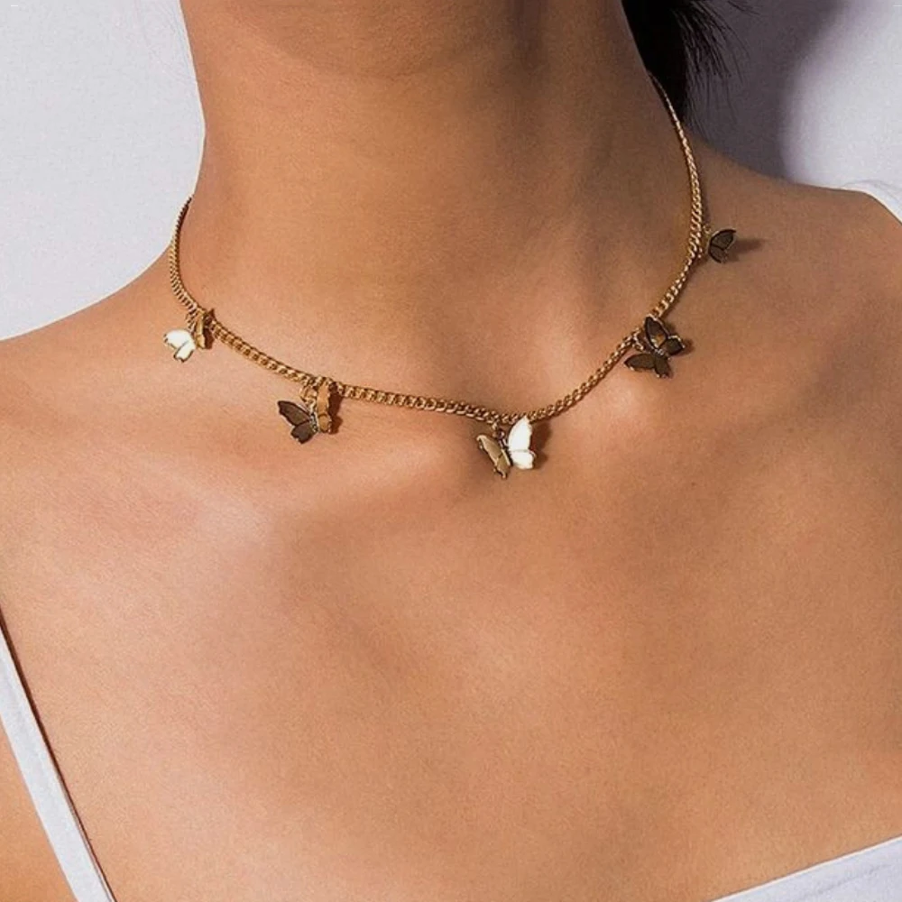 

New Design Multi-layer Stainless Steel necklaces Gold Color Choker Link Chain Women Jewelry Snowflake Zircon Pendants Necklace