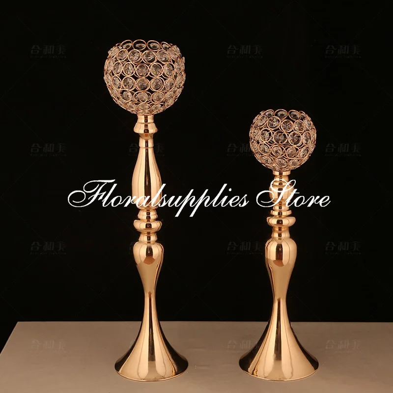 

10PCS wholesale crystal candle holder candle stick Table Centerpiece Wedding Decoration candelabra 43cm 53cm Tall