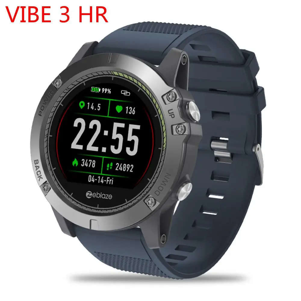 blue VIBE 3 HR Zeblaze VIBE 3 ЭКГ Смарт часы мужские спортивные Шагомер монитор сна Поддержка 11 языков IP67 Smartwatch цветной дисплей Android IOS - Цвет: blue VIBE 3 HR