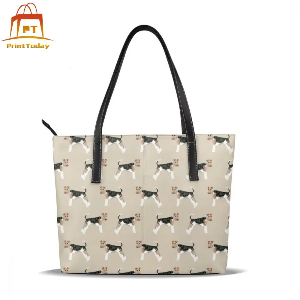 Wire Fox Terrier сумка Wire Fox Terrier сумки с верхней ручкой уличная женская кожаная сумка-тоут женские сумки