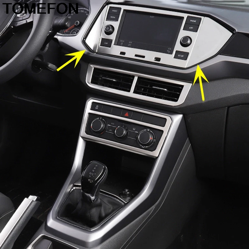 TOMEFON для Volkswagen T-Cross навигационный экран монитор панель Крышка отделка интерьерные аксессуары из нержавеющей стали