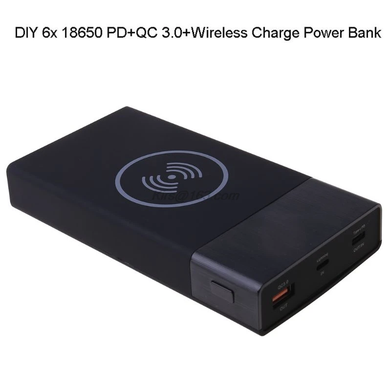 (No battery)6x 18650 Battery DIY Qi Wireless Charger QC3.0 USB Type C PD Fast Charge Power Bank Box Case for Mobile Phone Tablet | Мобильные