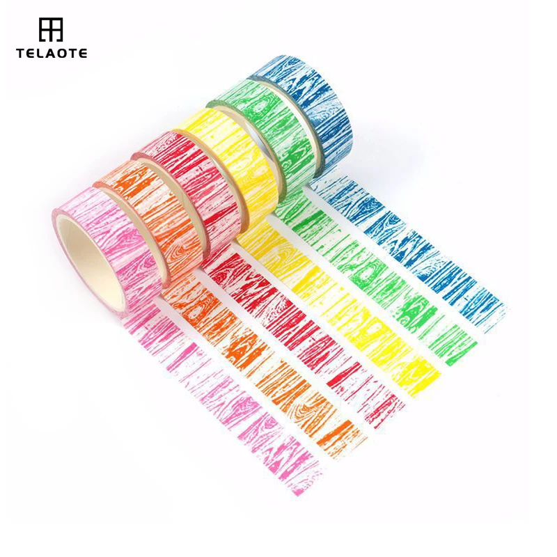 Скотч Washi в коробке из 6 рулонов набор для имитации ранца и бумажной ленты длина 5 м