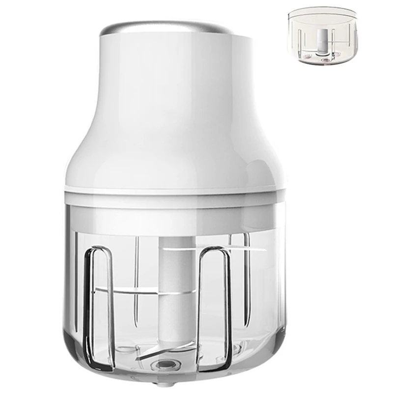 

Электрический пресс для чеснока, портативная овощерезка 250 мл + 100 мл, водонепроницаемый мини-измельчитель, кухонный мульти-измельчитель