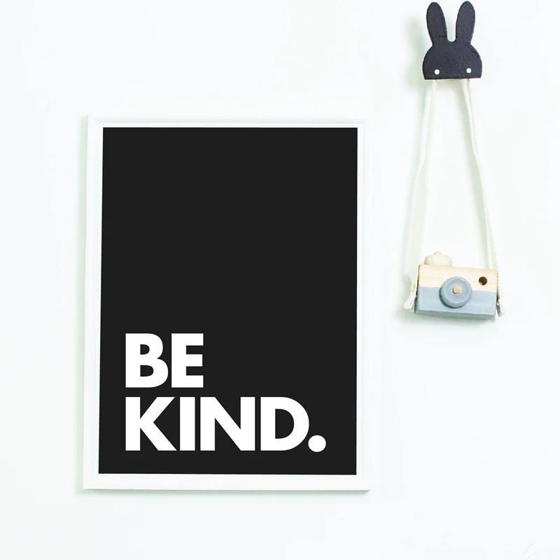 Детский Настенный декор для детской комнаты Be Kind Минималистичная типография с