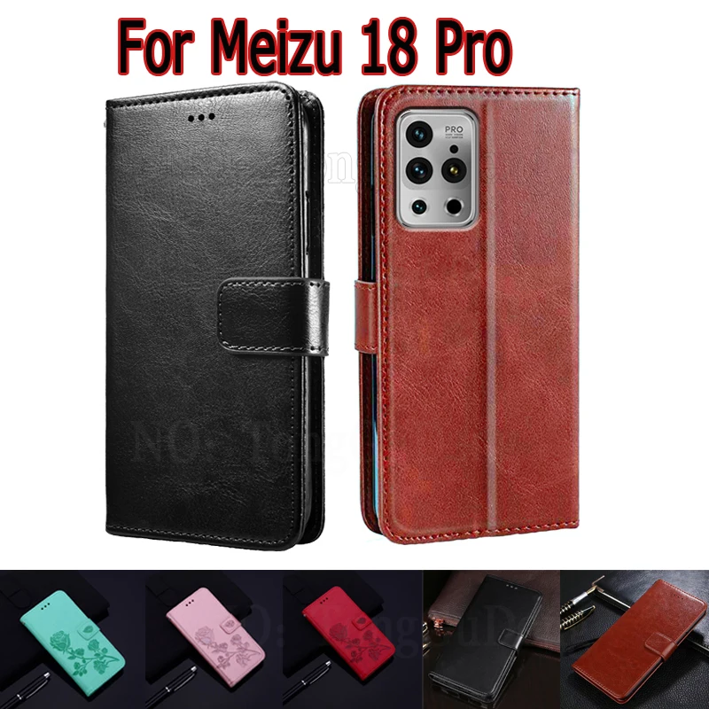 

Wallet Case For Meizu 18 Pro Cover Flip Phone Protective Shell Funda On For Meizu 18Pro Case Stand Leather Book Etui Hoesje Bag