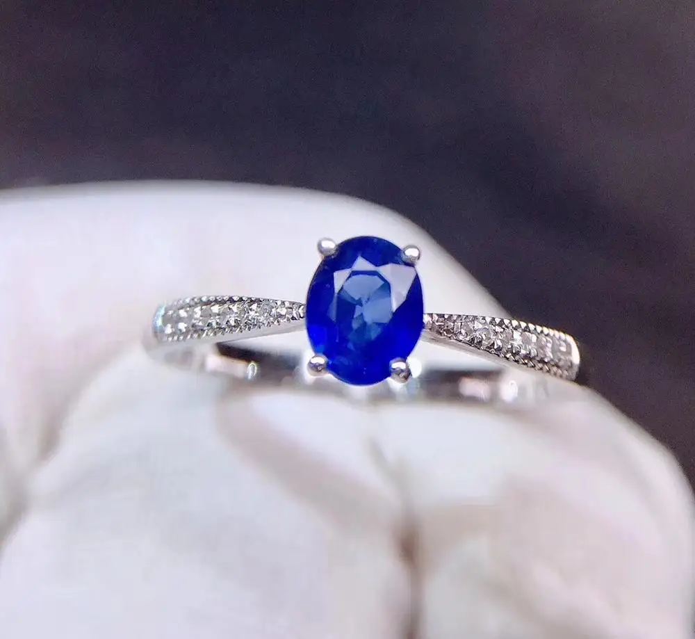 Изысканные ювелирные изделия из сапфира кольцо натуральный 0.55ct Unheat Королевский