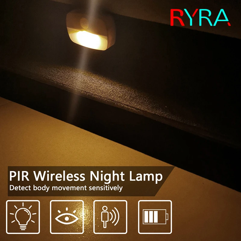 

LED Night Light With PIR Motion Sensor Light Wall Plug in Night Lamp Bedroom Decor Socket Lamps For Closet Aisle Hallway Pathway
