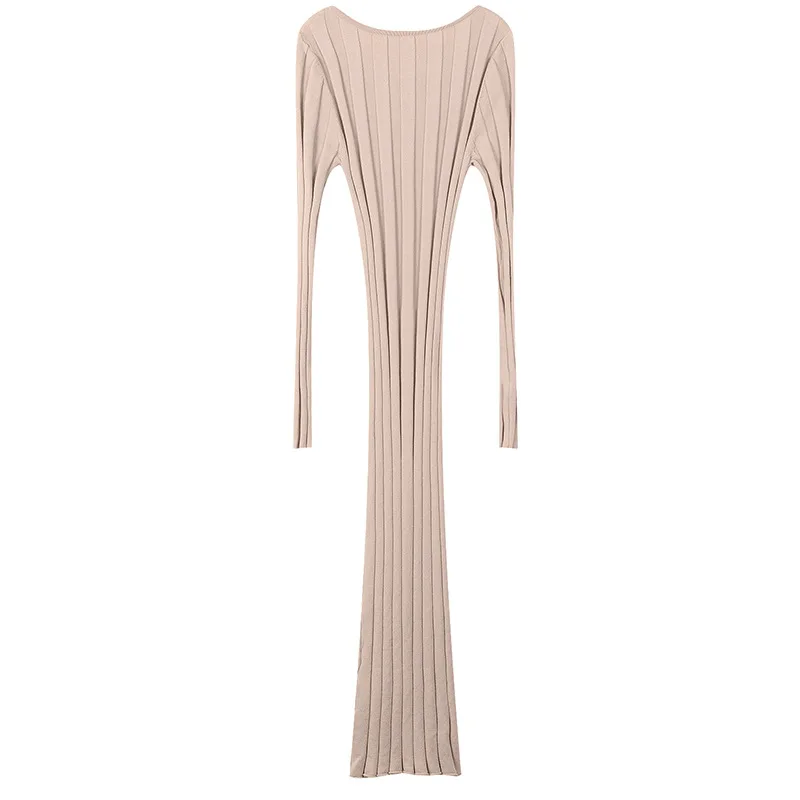 

ENGAGEMENT High-quality Autumn 2021 Slim Slim Long Knit Dress Vertical Pit Over Knee Bottoming Sweater Skirt Long Skirt