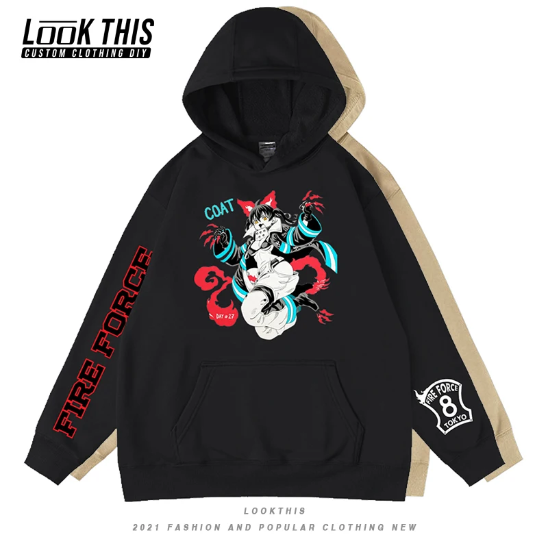 

Fire Forcehot Cartoon Mens Sweatshirts Hoodies New Style Loose Hooded Anime Oversized Hoodie S-4XL Manga Hoodie Pullover Funny