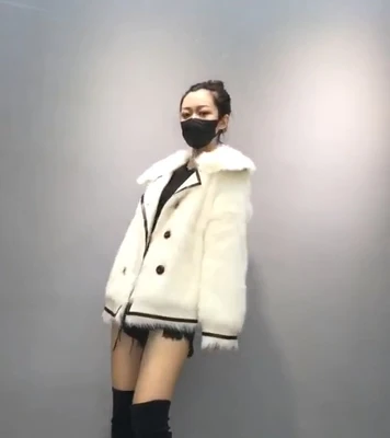 

Женская Шуба ZiZhen, двубортная шуба из Тосканы и шерсти на осень и зиму, 20200629-5