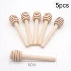 5 шт.лот 8 см практичная деревянная ложка для меда с длинной ручкой, смесительная палочка для меда, банка для меда, принадлежности для кофе, молока, чая, кухонные инструменты