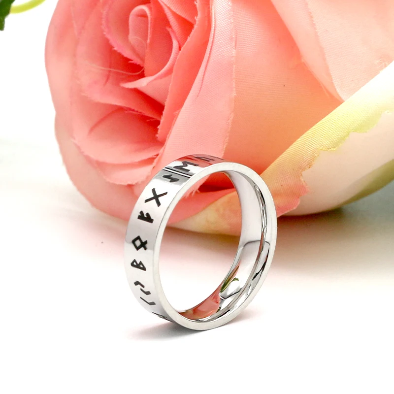 KLDY Руна викингов кольца для мужчин и женщин из нержавеющей стали простой свадьбы