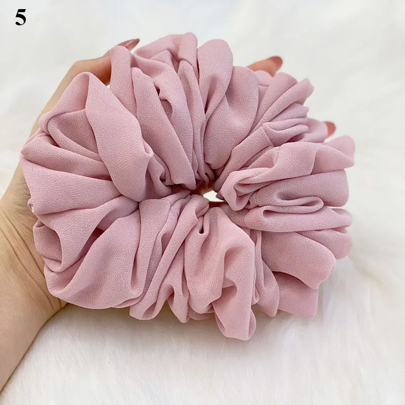 

Malaysian Soft Women Chiffon Scrunchie Fashion Rubber Band Beautiful Headband Hair Accessories Large Muslim Bunch Hair Tie Rope