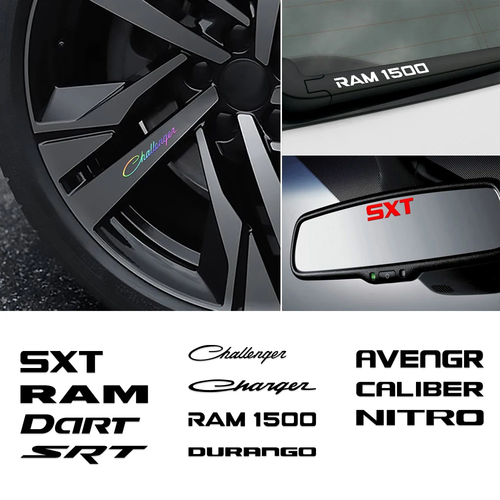 

4pcs Vinyl Car Stickers Body Door Handle Mirror Wiper Styling Decals For Dodge Journey SXT Challenger RAM RAM 1500 Durango SRT