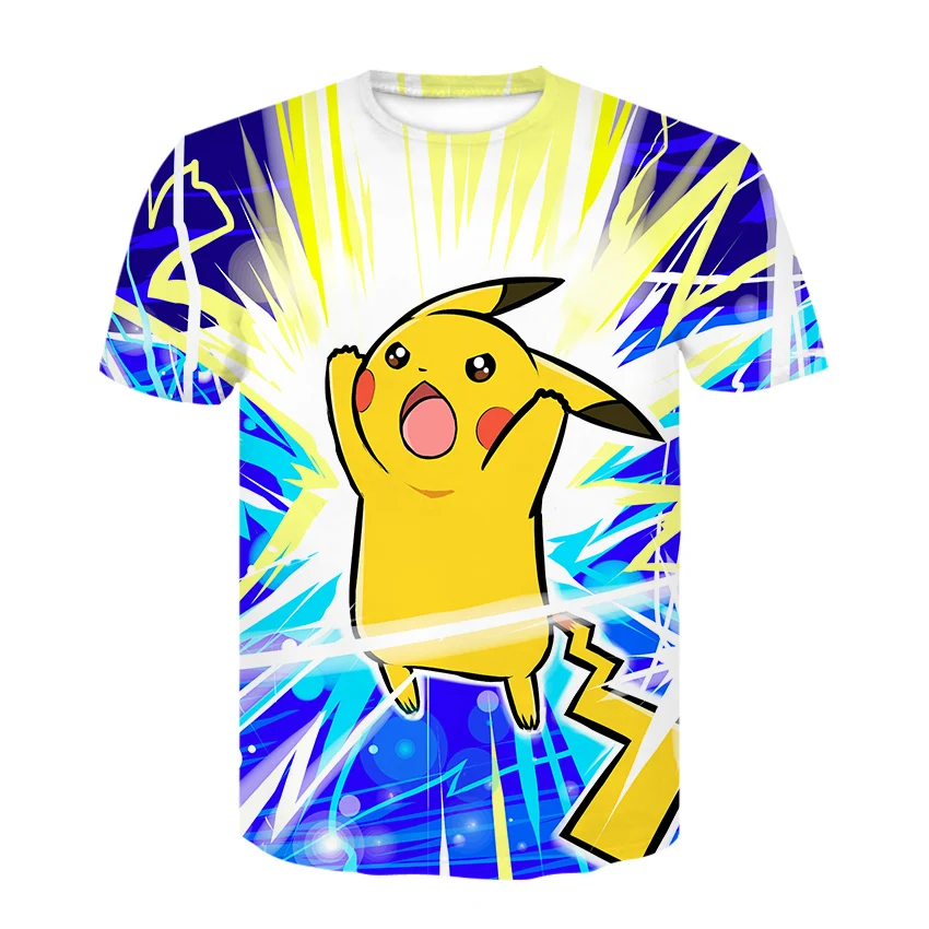 Футболка для мужчин и женщин Классическая Модная рубашка с 3D принтом покемона