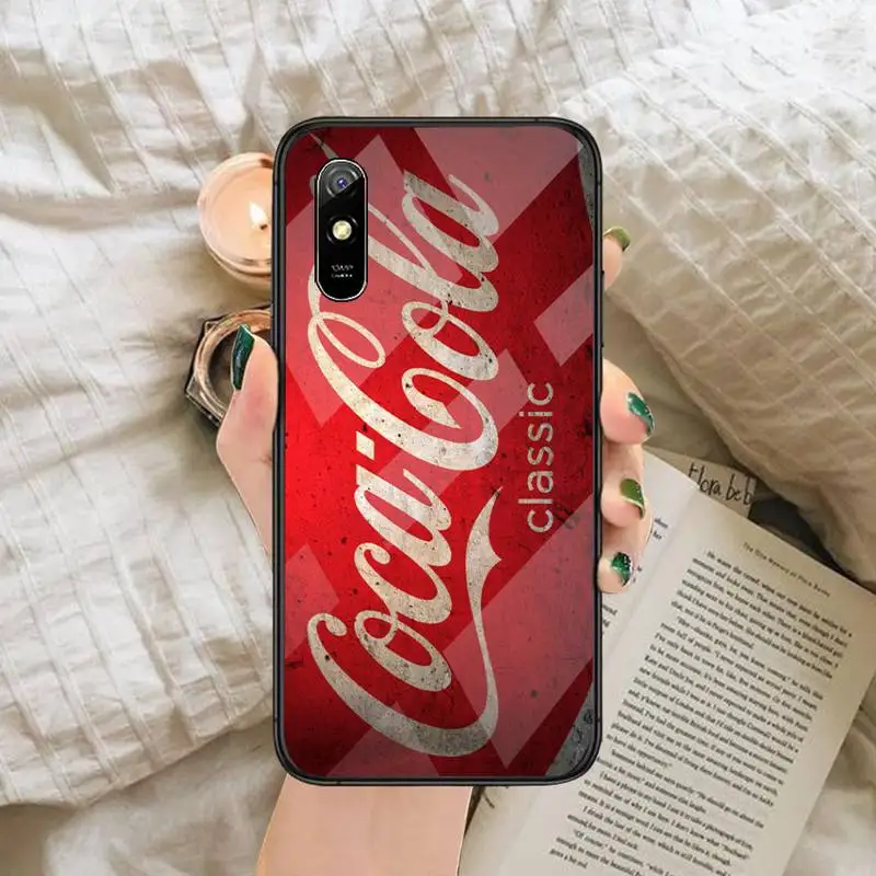 

coca coke Phone Case Tempered glass For xiaomi Redmi 4X 5 6 6A 8 8SE MIX 2 2S Note 3 4 5 6 7 PLUS PRO