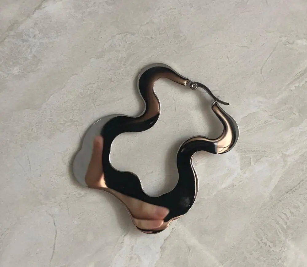 Медвежонок титановая сталь серьги из нержавеющей стали матовые блестящие полые