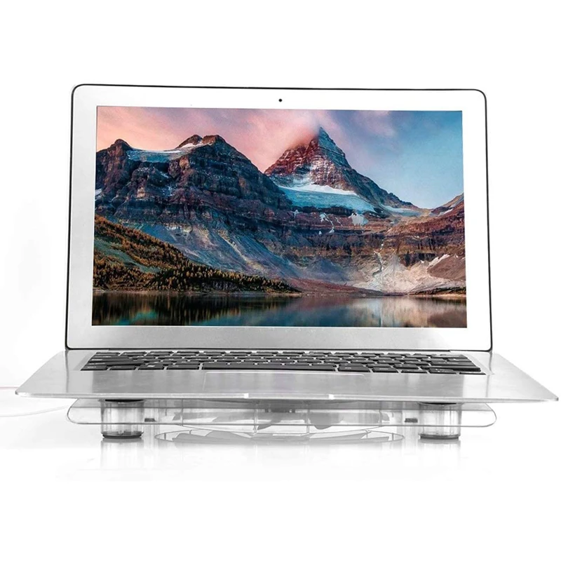 Laptop Fan Cooling Pad with LED RGB Lights Ultra-Quiet USB Non-Slip Rubber Suitable f | Компьютеры и офис