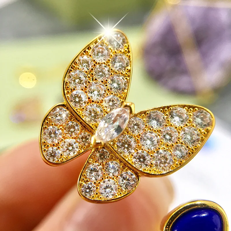 Hot famous brand jewelry blue stone butterfly ring party | Украшения и аксессуары