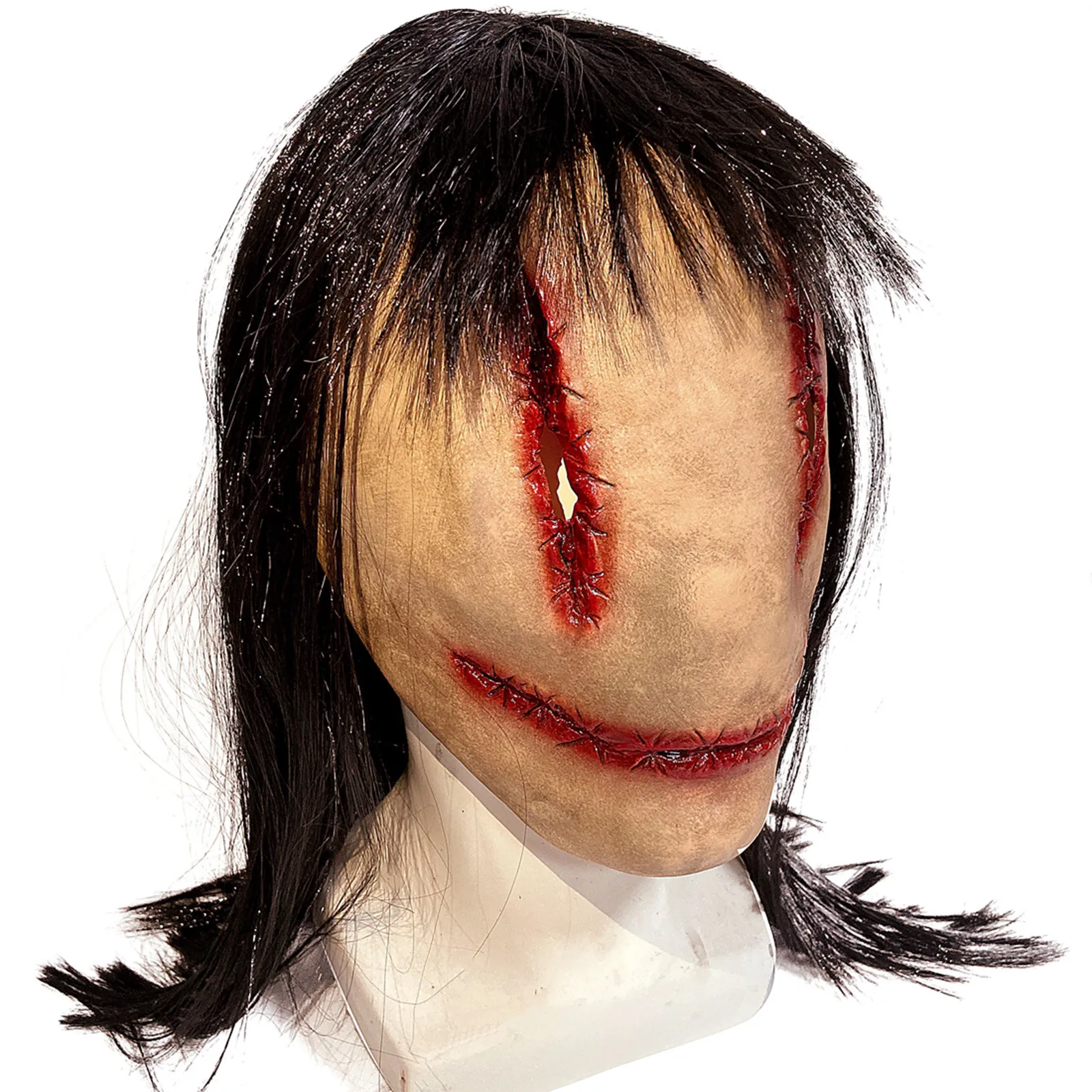 Маска на Хэллоуин безликая страшная маска всю голову женская для косплея