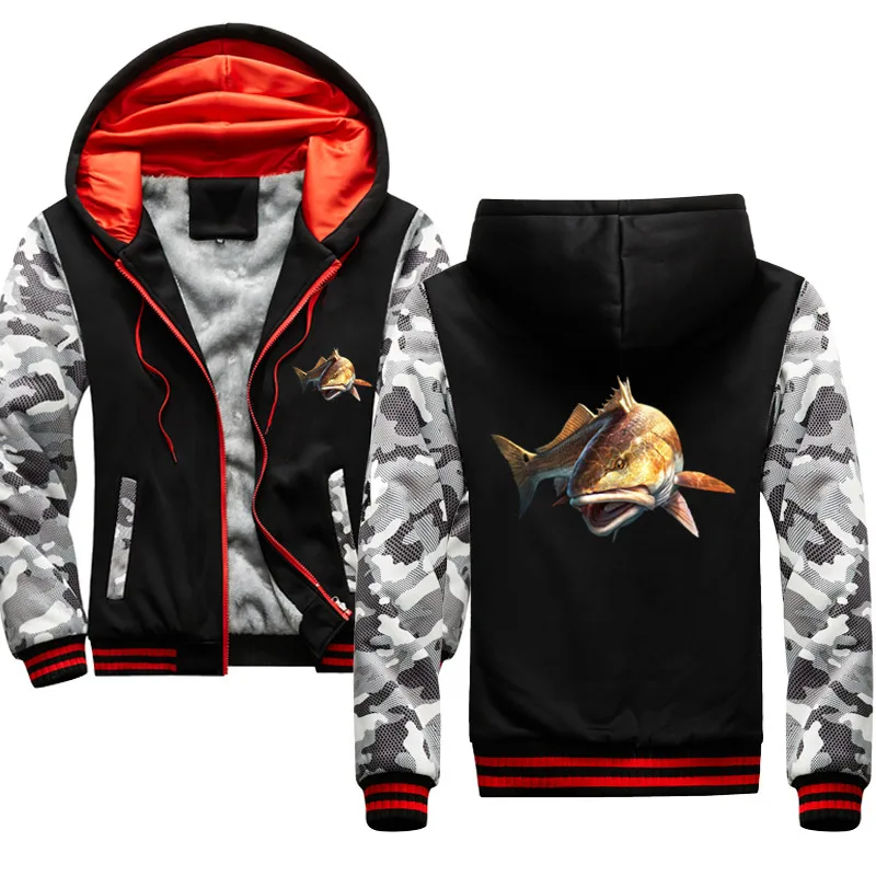 

Amazing Fish hoodies fishing Hoodie Men Thicken Cotton Sweatshirt Winter Casual Tops Jackets Harajuku Streetwear