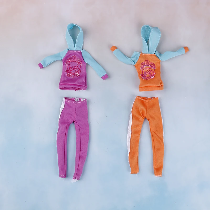 Сделай сам с цветочным принтом Спортивный костюм: толстовка + брюки для куклы