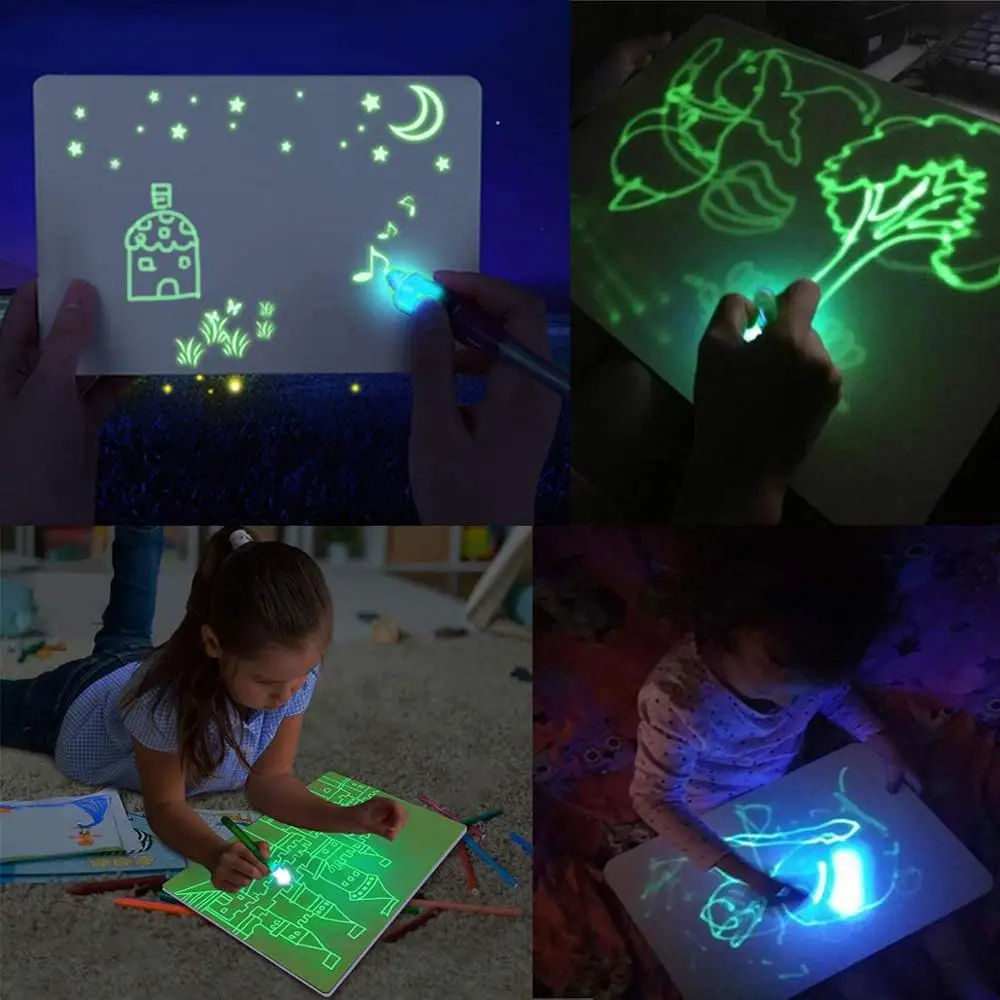 Light Up Drawing Board Portable Pad for Kids Educational Magic Draw with Lights Fun and Developin | Компьютеры и офис