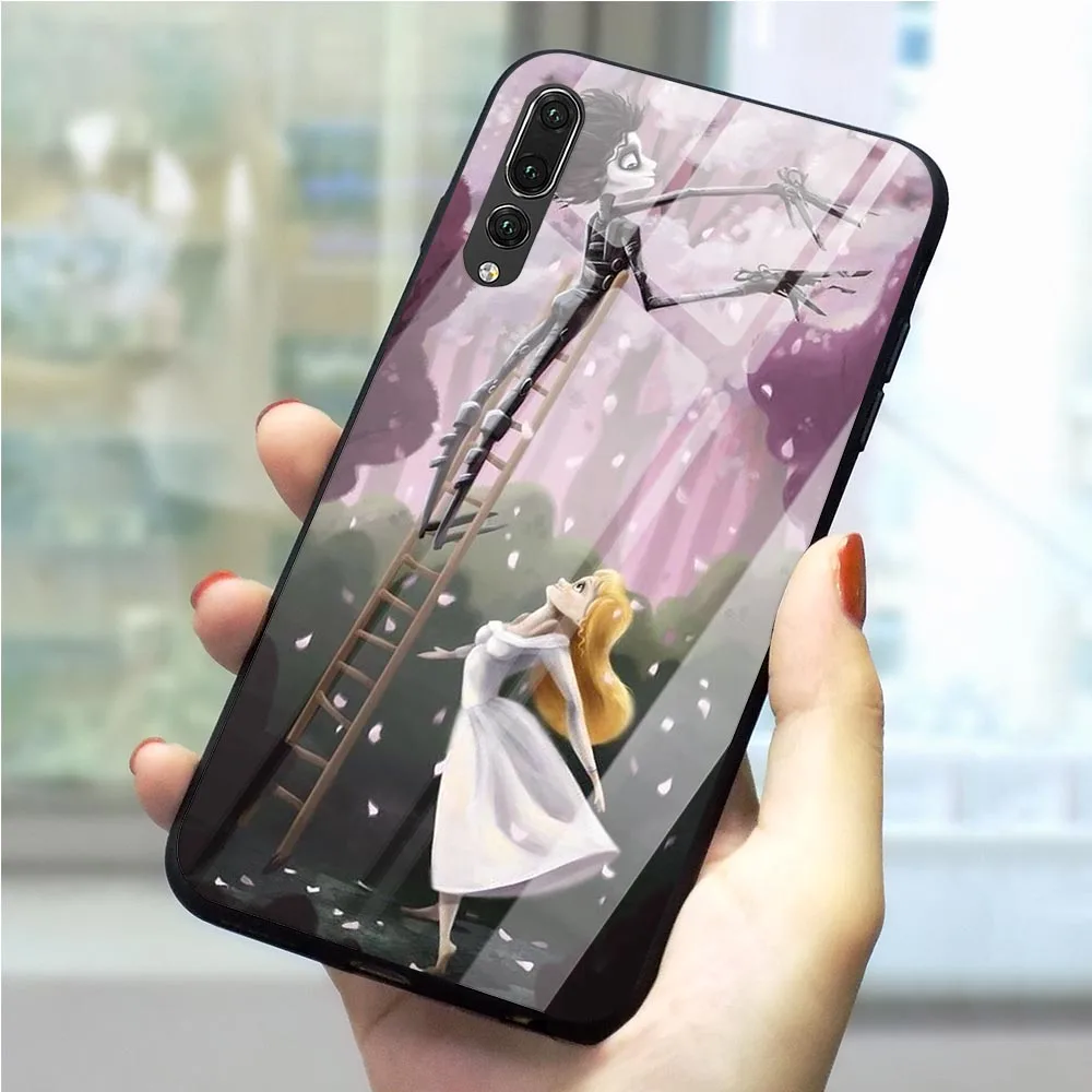 Закаленное стекло Эдварда Scissorhands чехол для телефона MATE 20 PRO Чехол P10 P20 LITE P30 Pro P Smart