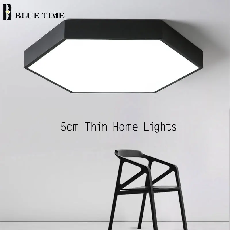 

Modern Led Chandelier Super 5CM Thin Simple Ceiling Chandelier Lighting Home Lamp Black&White Chandelier For Living room Bedroom