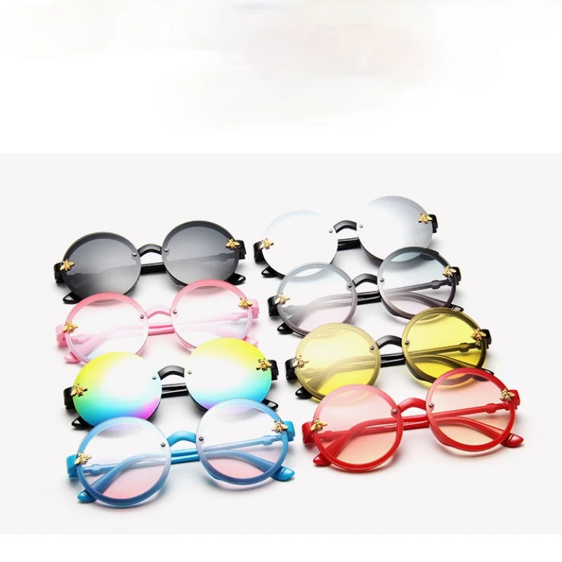 

Fashion Retro Round Sunglasses Sun Glasses Lens Kids Girls Sunglasses female Eyewear Frame Driver Goggles Car Accessories