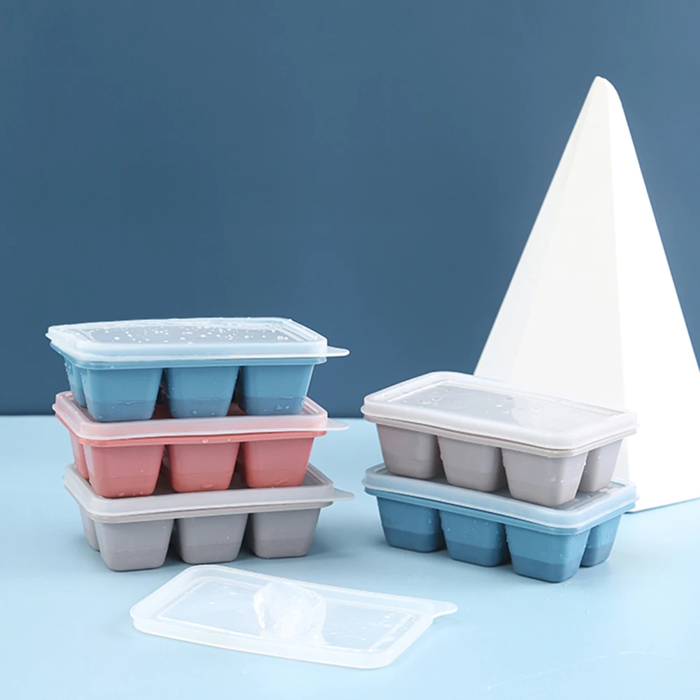 

3PCS Ice Cream Molds 6 Cell Frozen Ice Cube Molds Popsicle Maker DIY Homemade Freezer Ice Lolly Mould