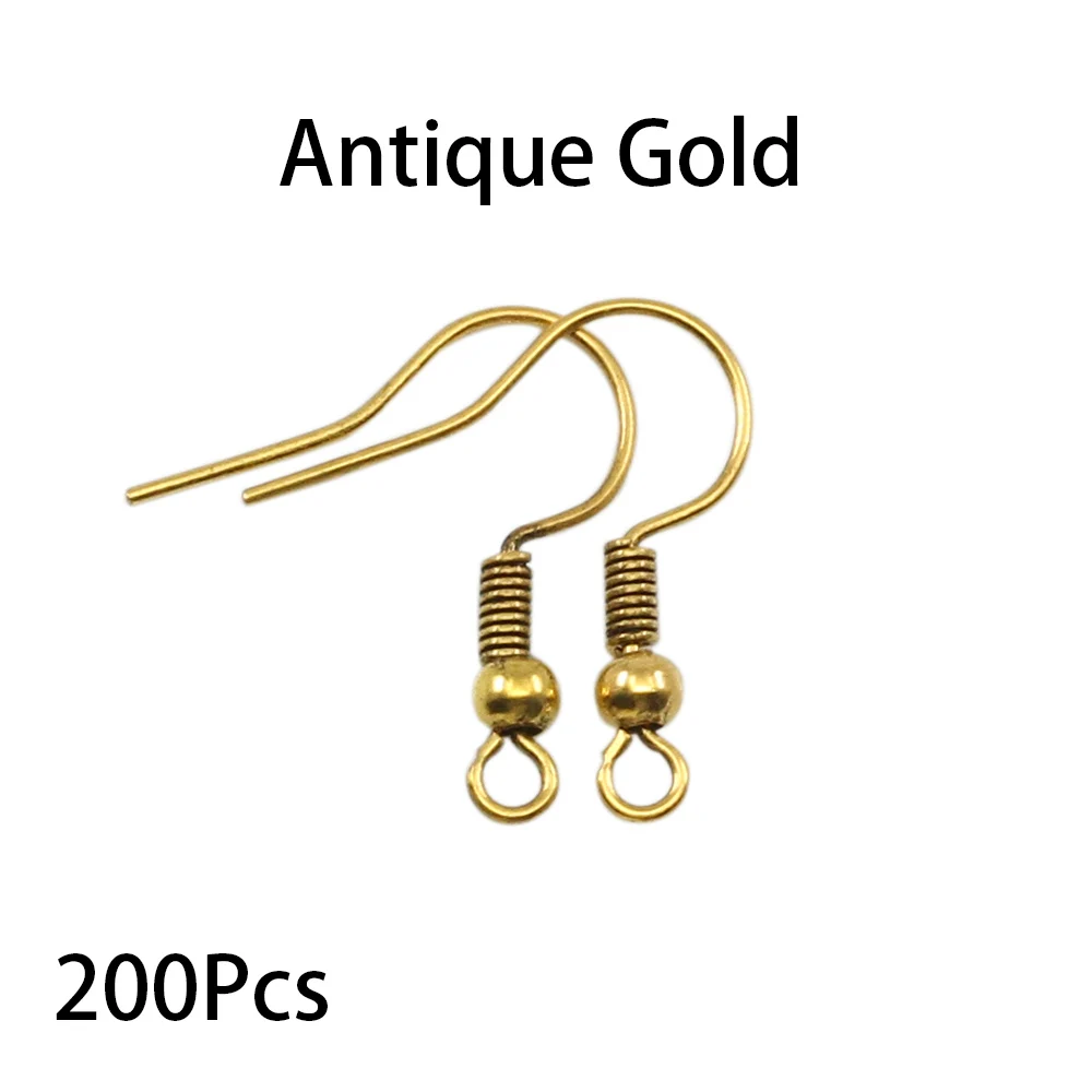 200pcs/lot 20x17mm Earring Findings Ear Clasps Hooks Fittings DIY Jewelry Making Accessories Iron Hook Ear wire Jewelry Supplies - Цвет: Antique Gold