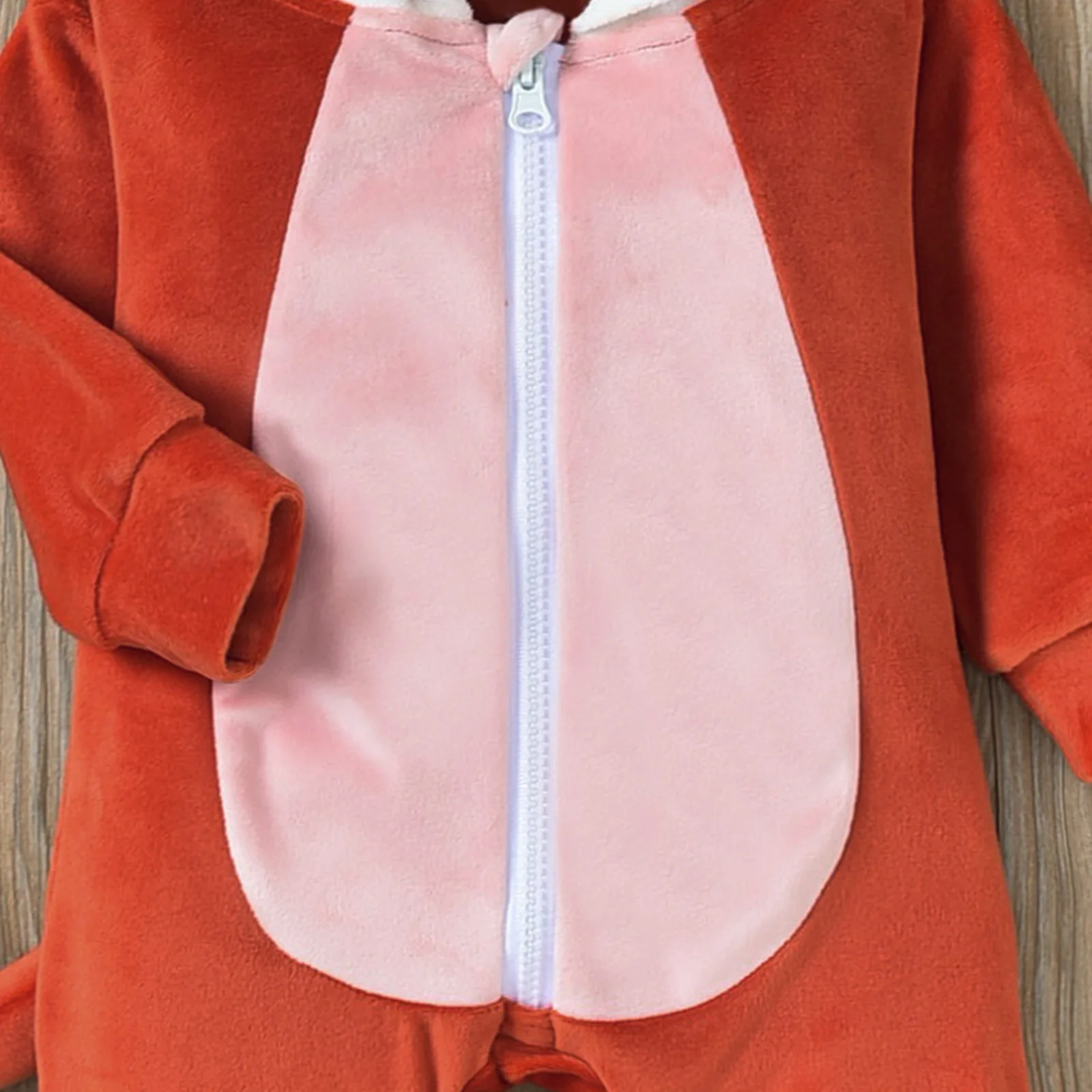 Infant Romper Newborn Baby's Clothes Fox Hooded Jumpsuit With 3D Tail Smooth Zipper Cartoon Style Autumn Children's Clothing Set |
