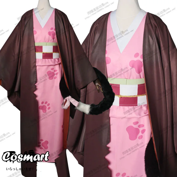 

Аниме Demon Slayer Kimetsu no Yaiba Kamado Nezuko Hallowmas кимоно Косплей Костюм Униформа Платье Новый 2020