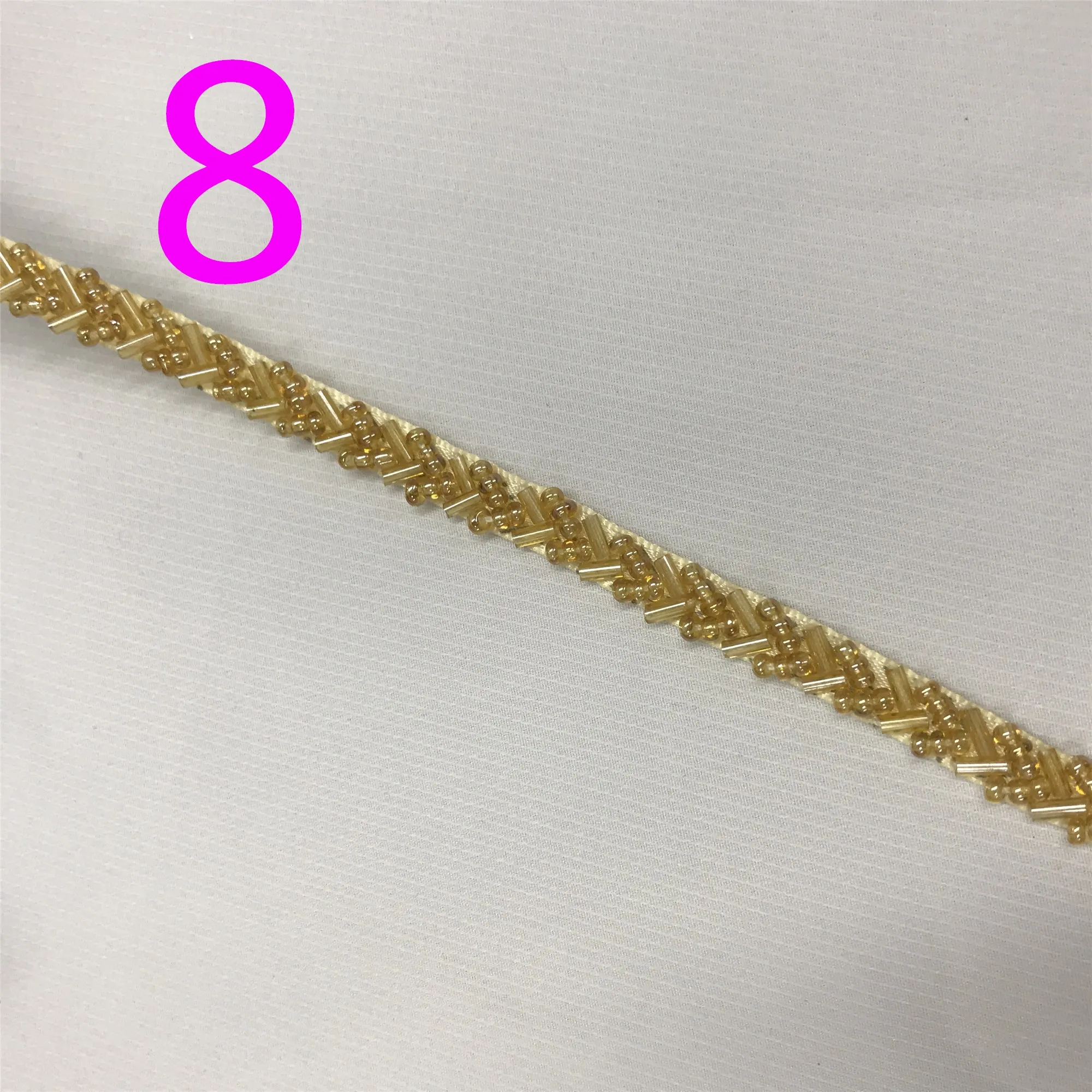 8 Gold 1 ярд, ширина 6 мм, цепочка из стеклянного жемчуга, украшение из золотого бисера для свадебного букета, пояс, свадебные стразы, аксессуары для волос - Цвет: 8 Gold