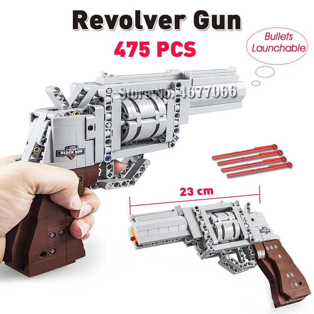 Revolver Gun-475PCS Cada строительные блоки technic пистолет игрушечные модели и строительство Игрушечная модель пистолета 98k кирпичи развивающие игрушки для детей ww2 игрушки для детей - Цвет: Revolver Gun-475PCS