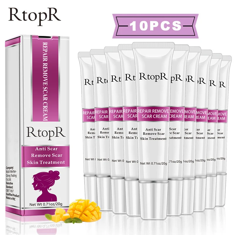Крем для лица RtopR 10 шт. быстро удаляет шрамы от акне глубокое очищение отбеливает