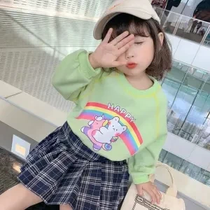 

New baby girls cute spring autumn sweaters coats children's tops baby kids girls cartoon cotton foreign style sweaters P4 209