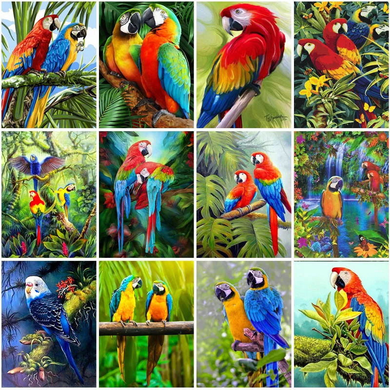 

Diy 5d Full Drill Round Rhinestones Animal Bird Parrot Diamant Painting Embroidery Home Decor Handmade Gift Diamond Painting