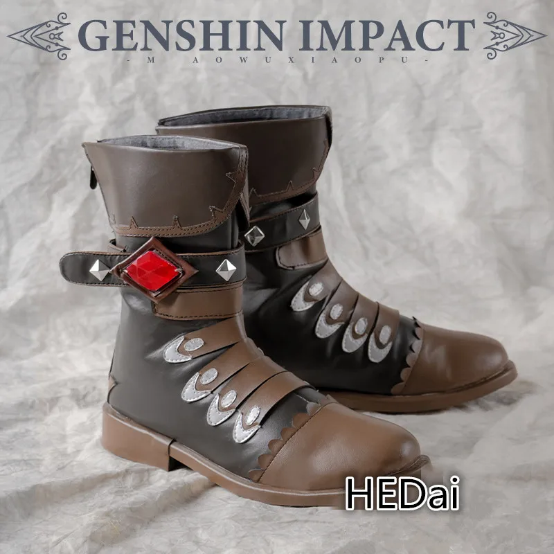 

Аксессуары для косплея Genshin Impact бальзам Ragnvindr, коричневые ботинки