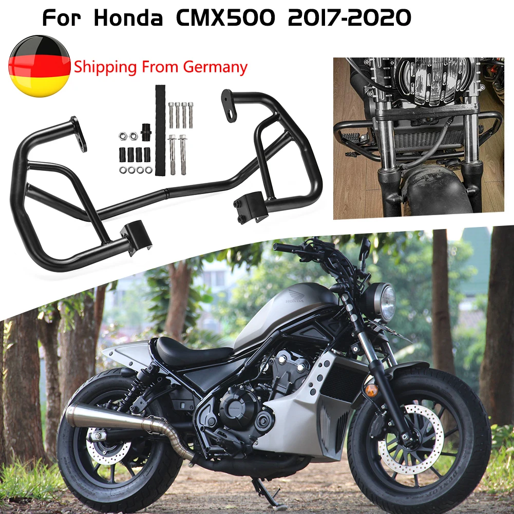 Motorcycle Black Engine Guard Crash Bar Frame Protector For Honda Rebel CMX 500 2017 2018 2019 2020 2021 2022 CMX500 Accessories